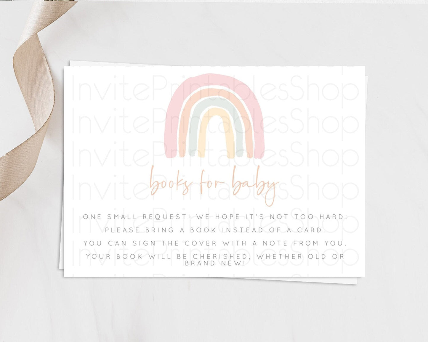 Pastel Rainbow Books For Baby Card Boho Rainbow Book Insert Boho Rainbow Book Card Pastel Watercolor Baby Shower Book Poem Request D10162