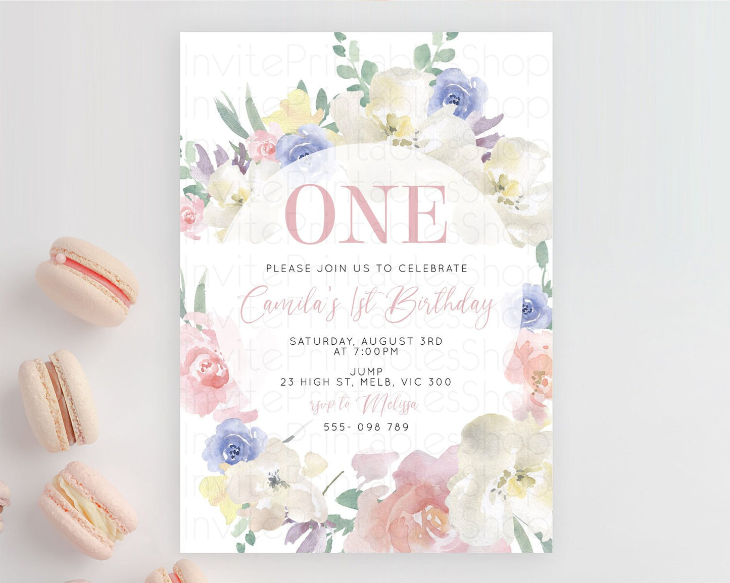 Secret Garden Invitation Wildflower Birthday Invitation Pastel Flowers Invite Enchanted Garden Boho Floral 3rd 2nd First Birthday D10841