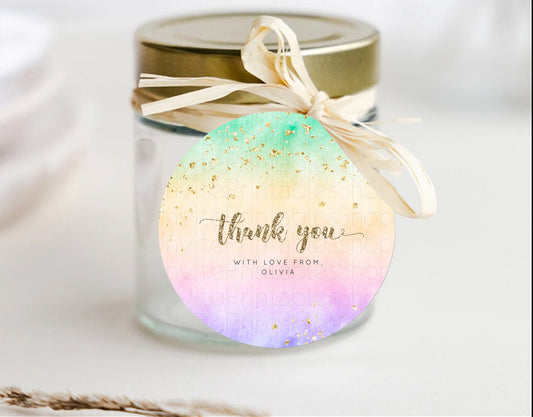 Editable Pastel Thank You Tags Rainbow Thank You Gift Tags Colorful Pastel F