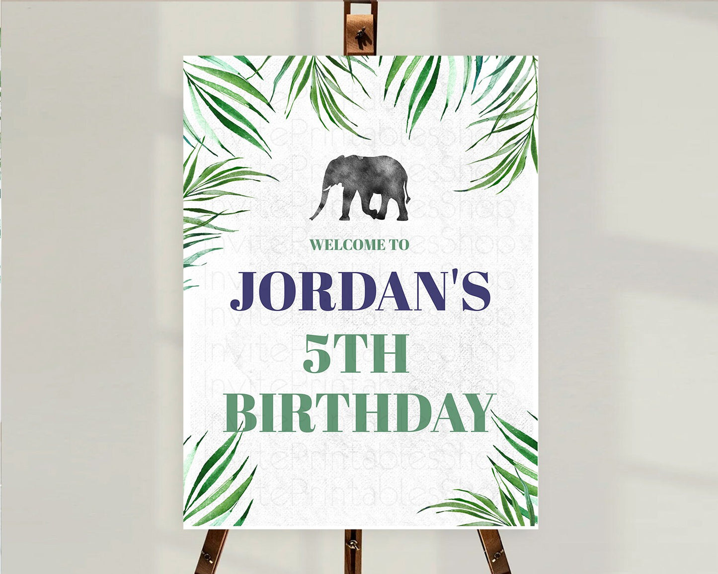 Elephant Welcome Sign Elephant Welcome Board Elephant Party Welcome Poster Safari Party Decor Elephant First Birthday Welcome Sign D10842