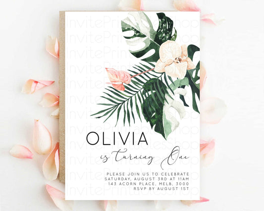 Editable Tropical Invitation Tropical Birthday Invitation Tropical Floral In