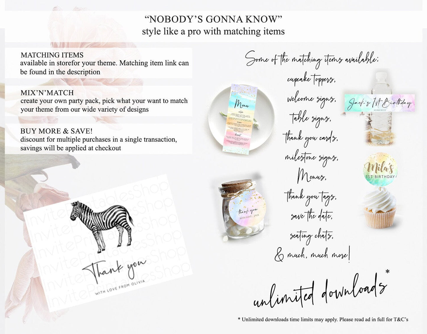 Zebra Thank You Zebra Thank You Card Zebra Birthday Thank You Cards Safari Dried Palm Fern Zebra Teacher Thank You Card Template D10249