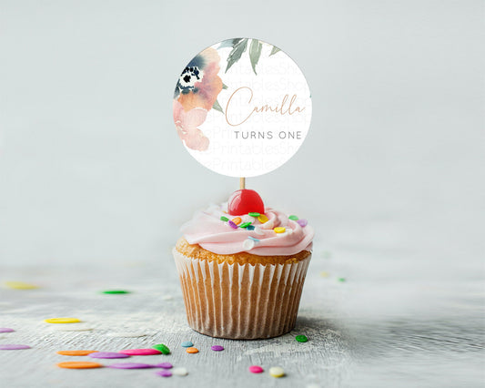 Editable Secret Garden Cupcake Toppers Wildflower Cupcake Toppers Pastel Flo