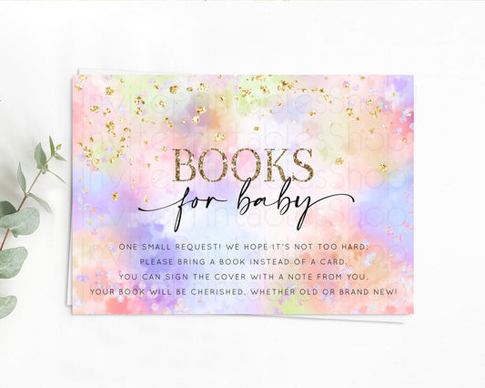 Editable Pastel Books For Baby Card Pastel Rainbow Book Insert Colorful Ombr