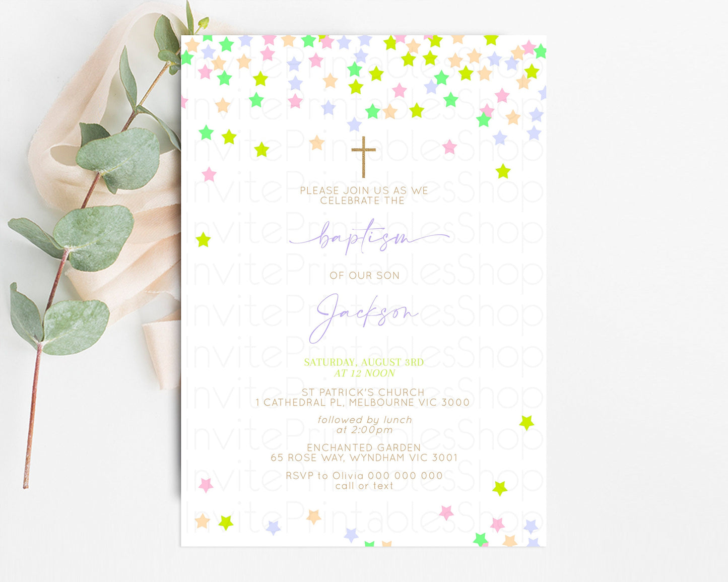 Baptism Invitation Christening Invitation Holy Communion Invite