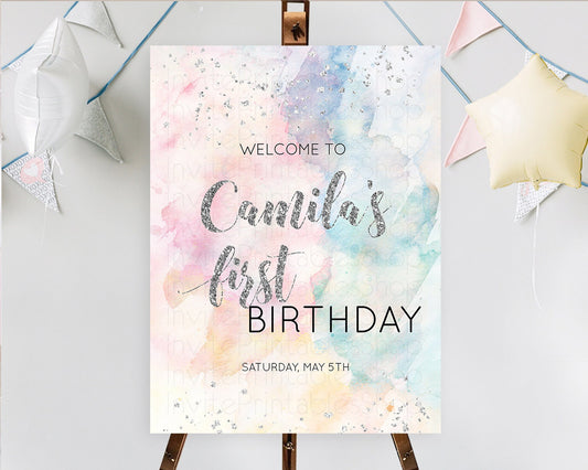 Editable Pastel Rainbow Welcome Sign Pastel Welcome Board Pastel Colorful Pa