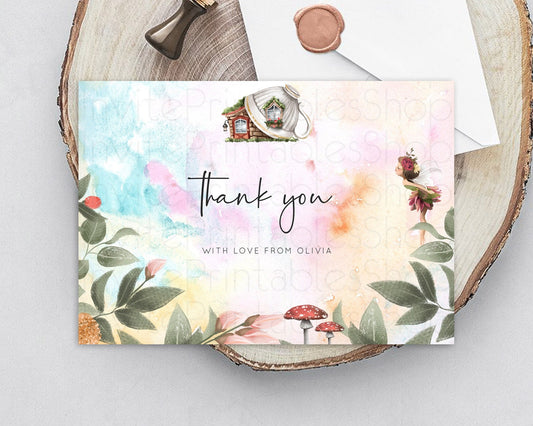 Editable Fairy Thank You Fairy Thank You Card Enchanted Garden Pastel Butter