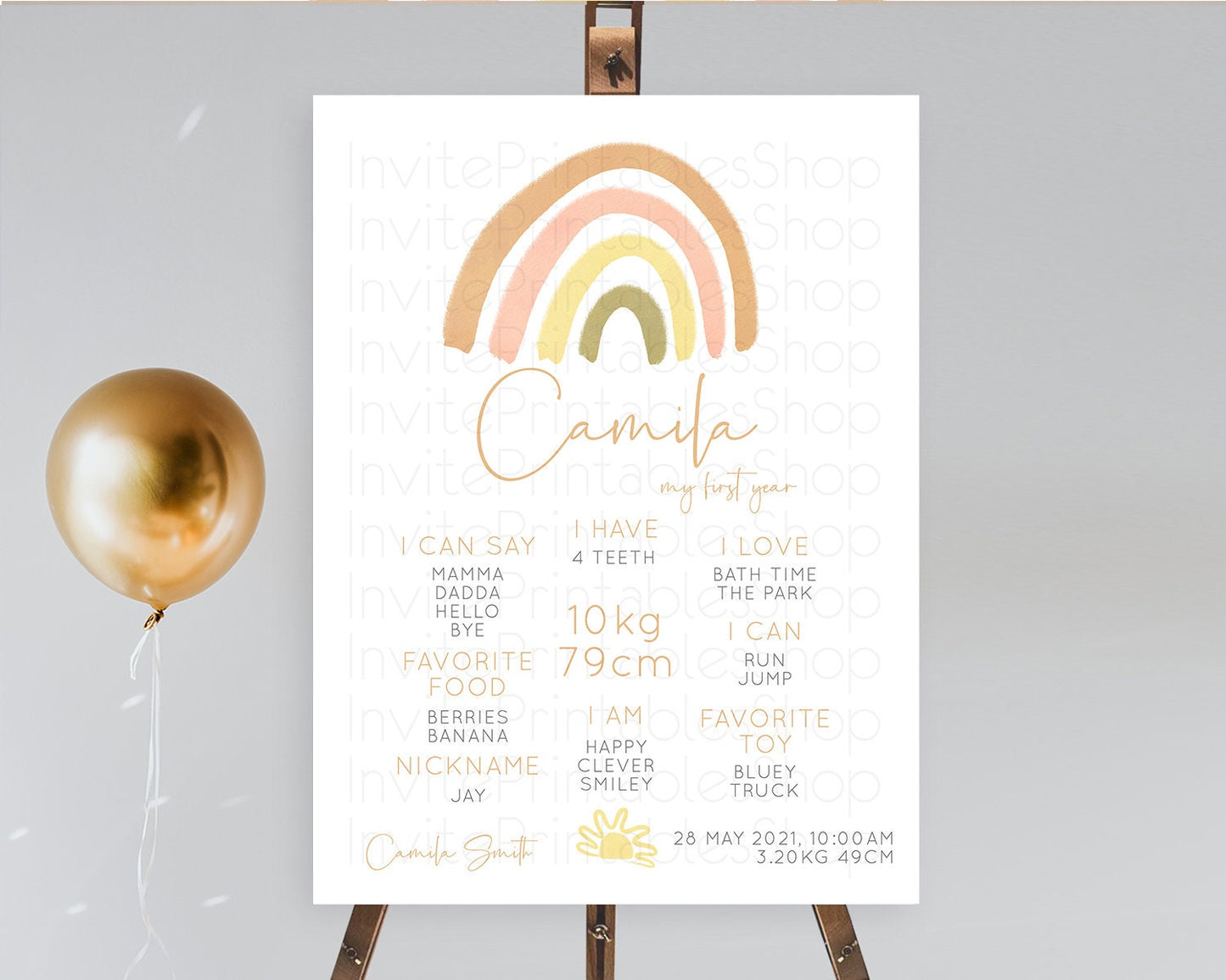 Pastel Rainbow First Birthday Milestone Poster Boho Rainbow Milestone Board Rainbow Milestone Pastel Milestone Rainbow 1st Birthday D10684