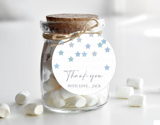 Editable Star Thank You Gift Tags Pastel Stars Thank You Tags Shooting Star