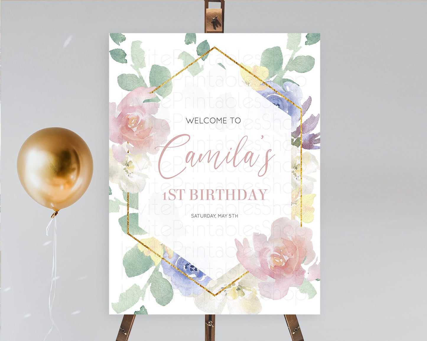 Secret Garden Welcome Sign Wildflower Welcome Board Pastel Flower Garden Welcome Poster Boho Wildflower First Birthday Welcome Sign D10254