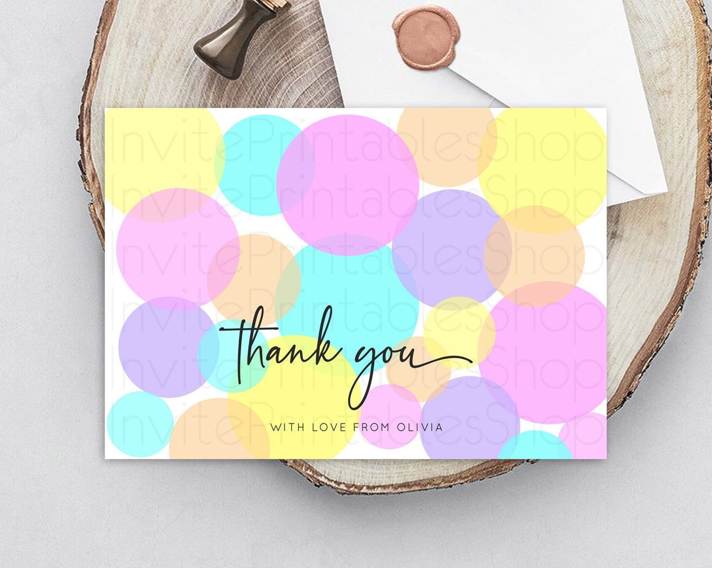 Rainbow Thank You Pastel Thank You Card Pastel Rainbow Birthday Thank You Confetti Colorful Pastel Cards Teacher Thank You Cards D10407