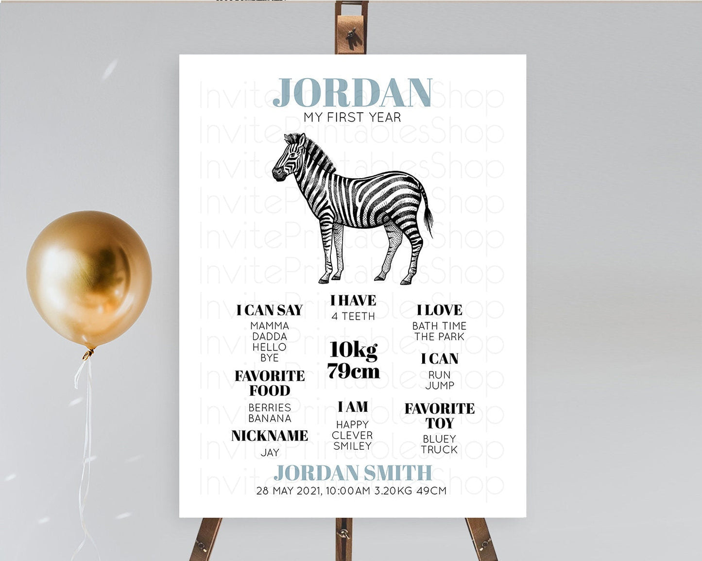 Zebra First Birthday Milestone Board Zebra Milestone Poster Zebra Decor Safari Adventure Zebra First Birthday Welcome Sign D10249