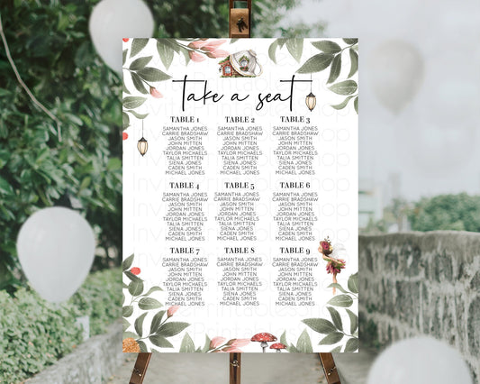 Editable Fairy Seating Chart Pastel Fairy Seating Chart Fairy Tea Party Fair