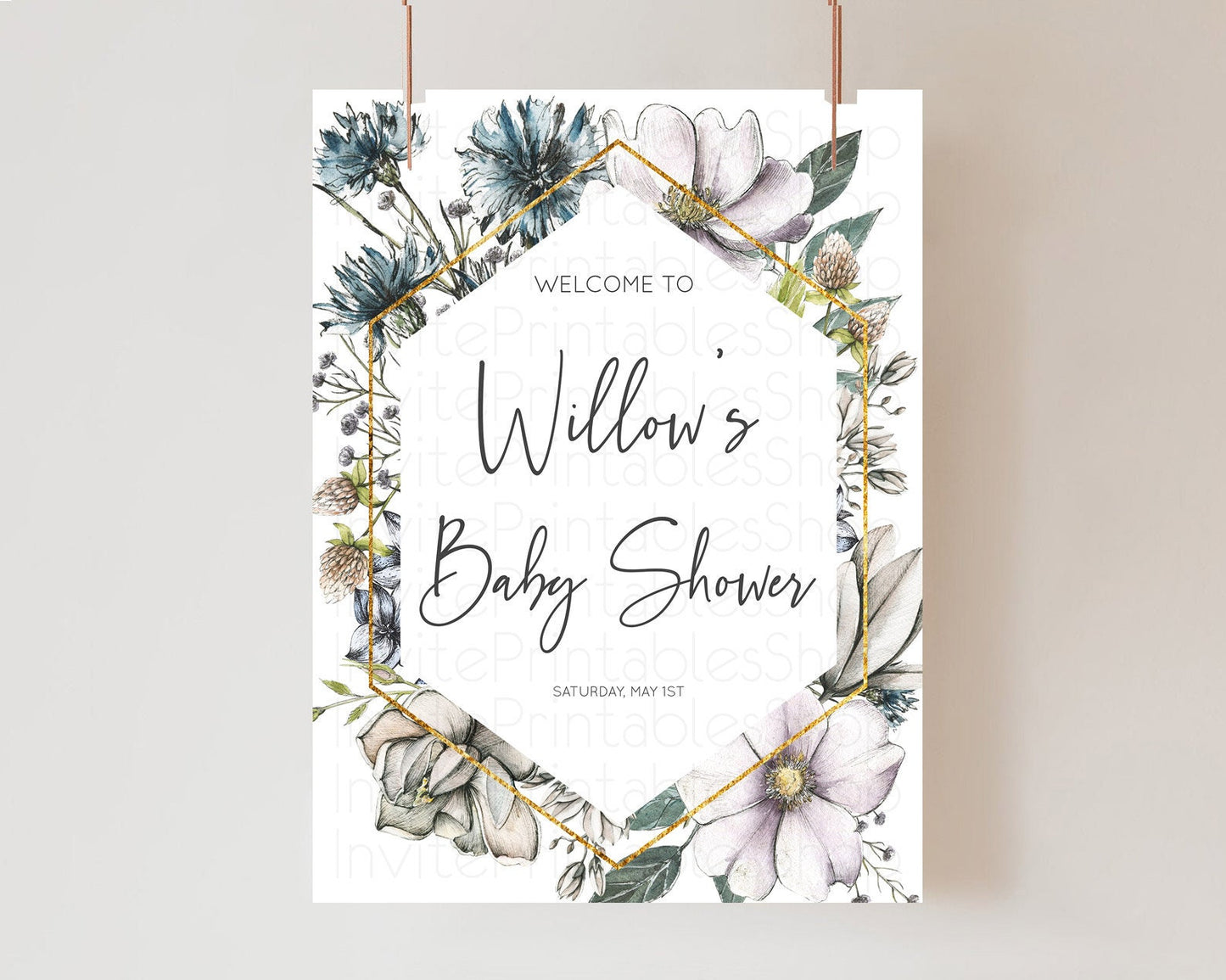 Secret Garden Baby Shower Welcome Sign Wildflower Welcome Board Pastel Flower Garden Welcome Poster Boho Wildflower Welcome Sign D10501