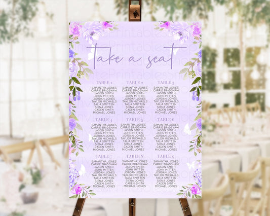 Editable Secret Garden Seating Chart Wildflower Seating Chart Pastel Flowers