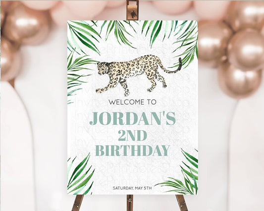 Editable Cheetah Welcome Sign Cheetah Welcome Board Cheetah Party Welcome Po