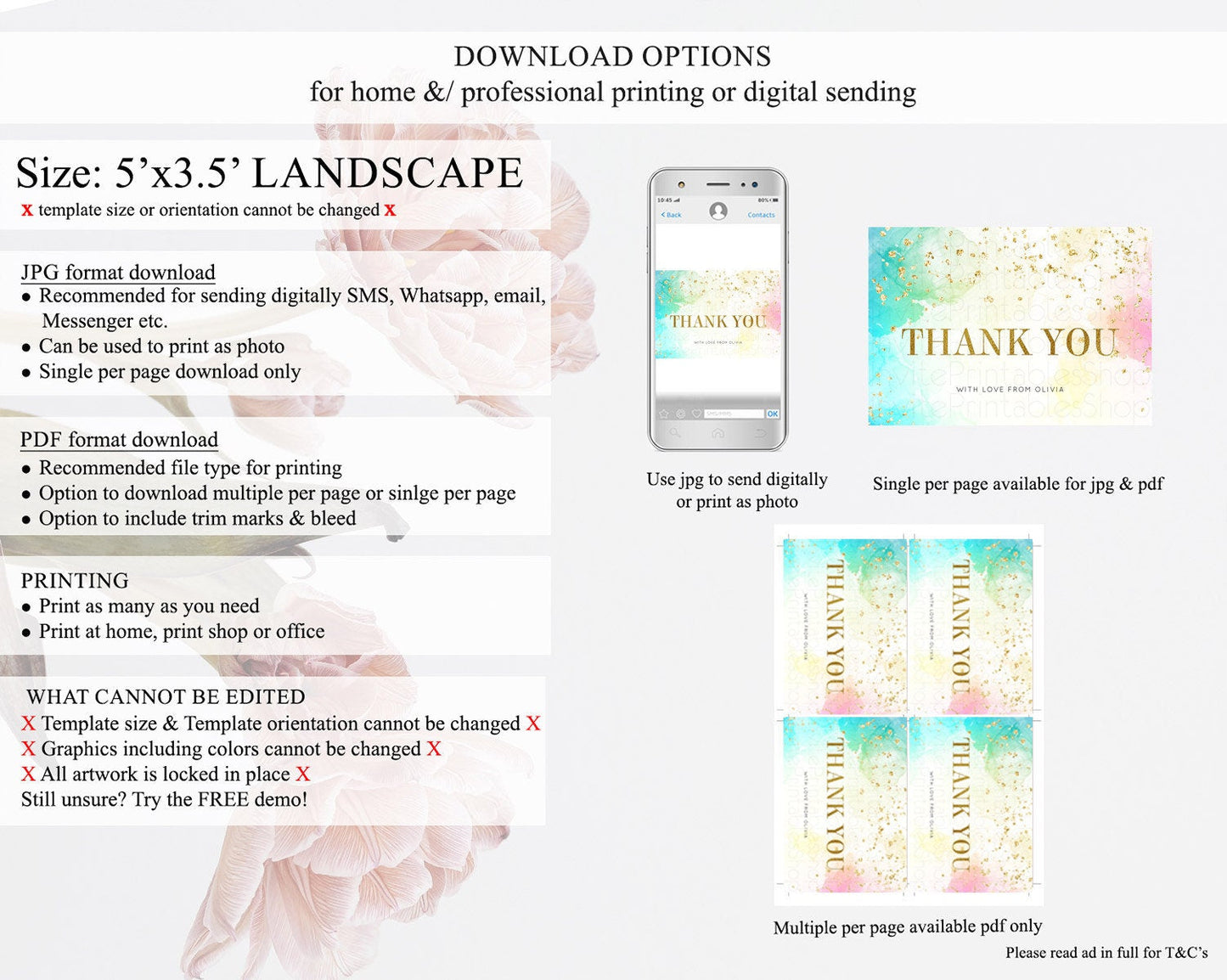 Pastel Thank You Rainbow Thank You Card Colorful Pastel Birthday Thank You Card Confetti Watercolor Pastel Teacher Thank You Cards D10770