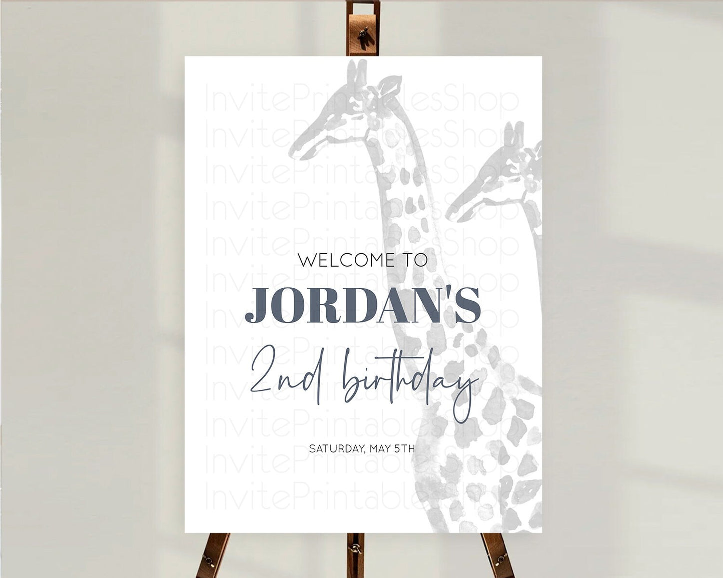 Giraffe Welcome Sign Giraffe Welcome Board Giraffe Party Welcome Poster Safari Adventure Decor Giraffe First Birthday Welcome Sign D10306