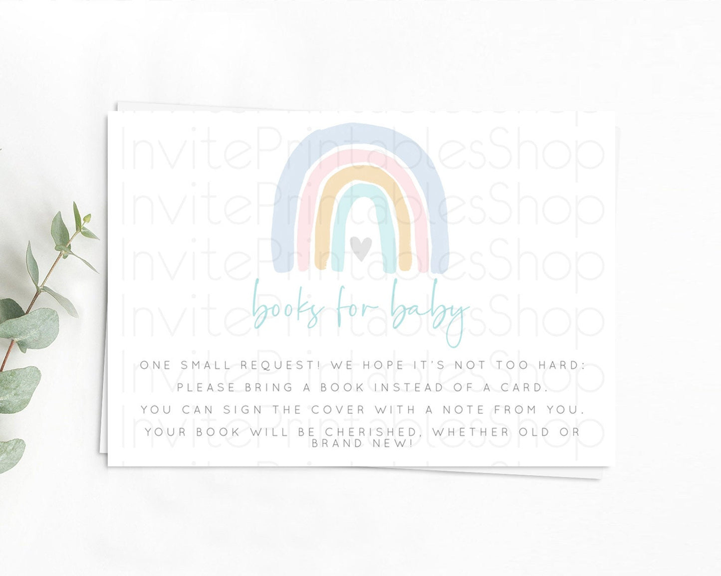 Pastel Rainbow Books For Baby Card Boho Rainbow Book Insert Boho Rainbow Book Card Pastel Watercolor Baby Shower Book Poem Request D10214
