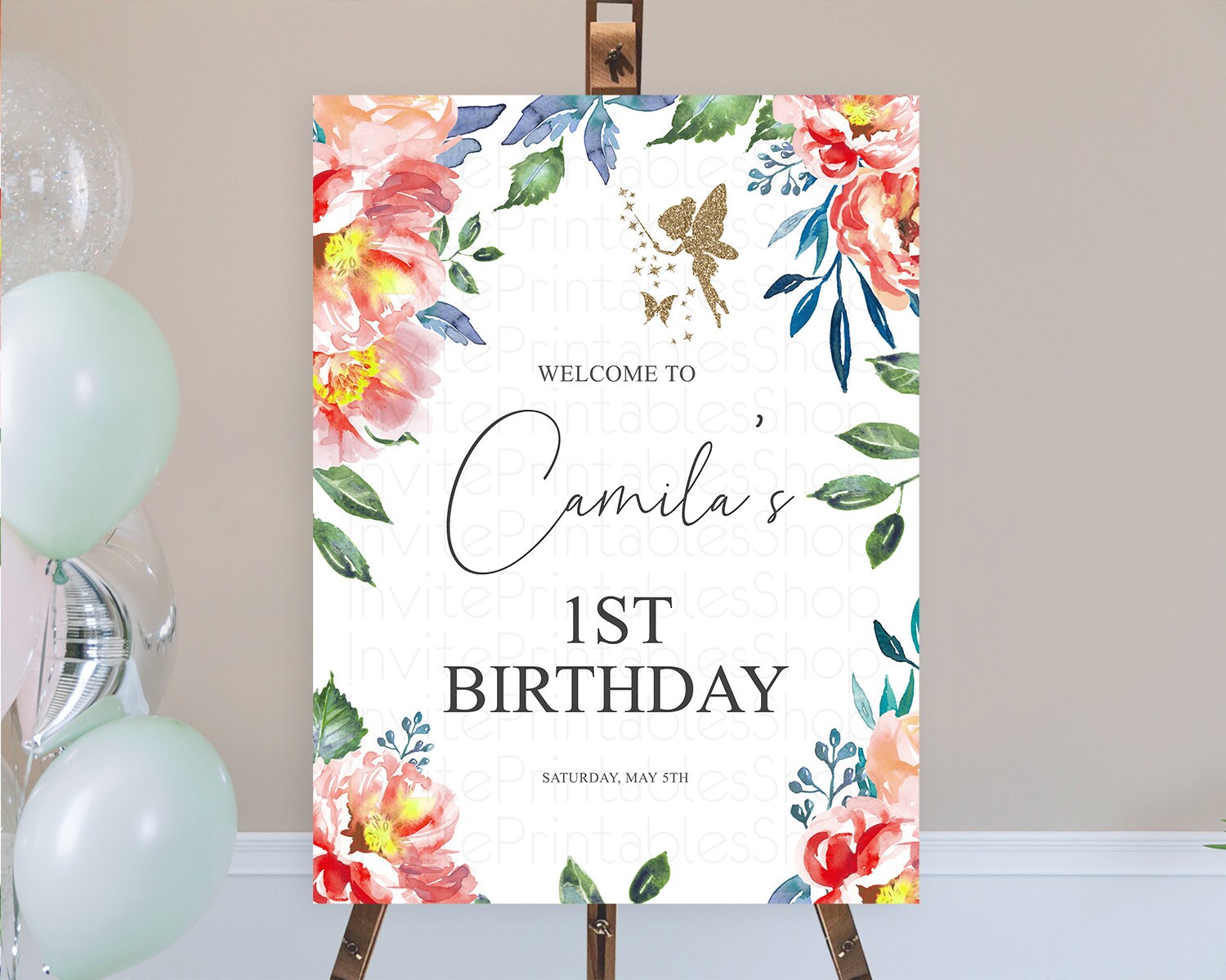 Editable Fairy Welcome Sign Fairy Welcome Board Enchanted Garden Pastel Flor