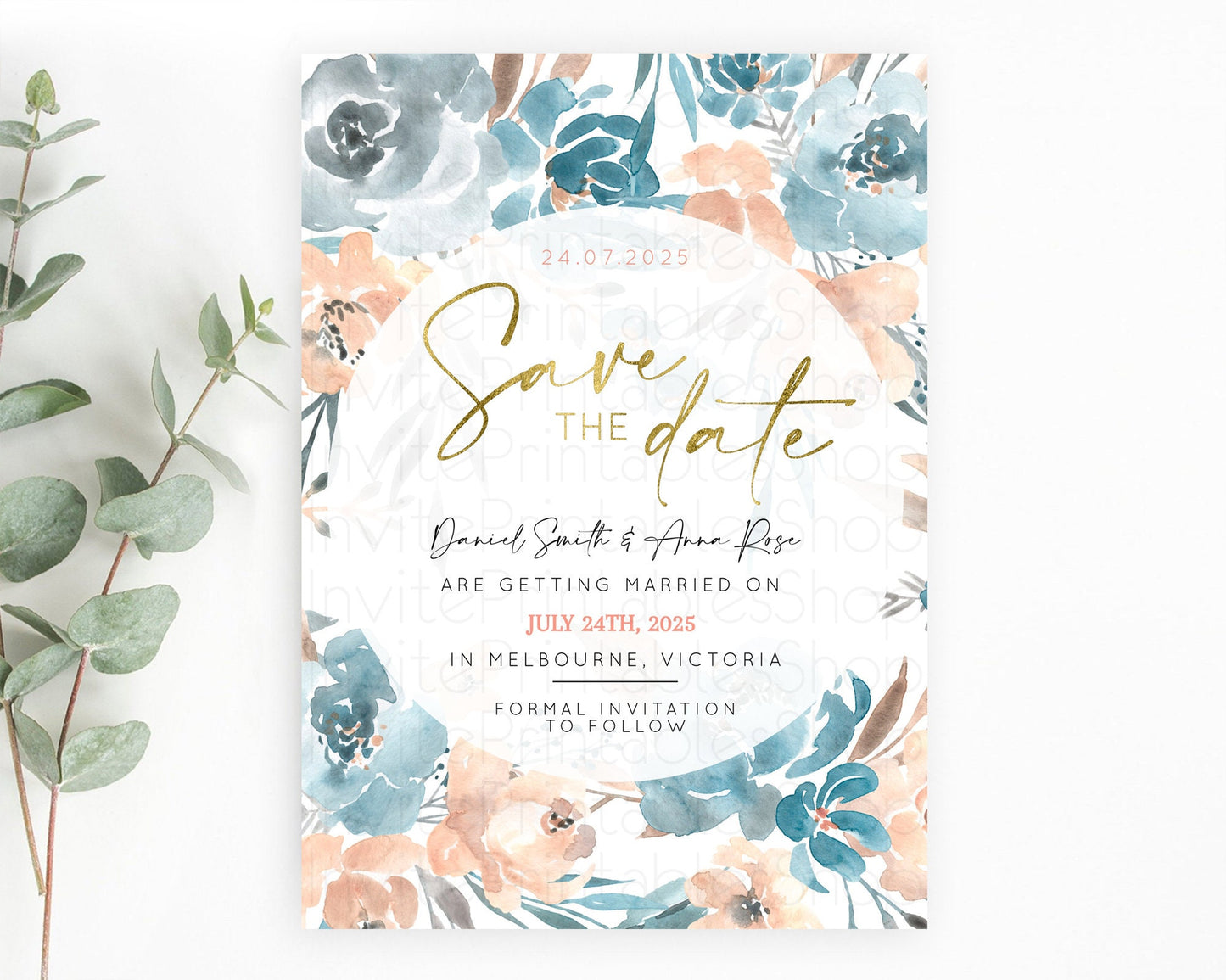 Wildflower Save The Date Template Secret Garden Save The Date Pastel Floral Garden Party Boho Flowers Birthday Baby Shower Wedding D10190