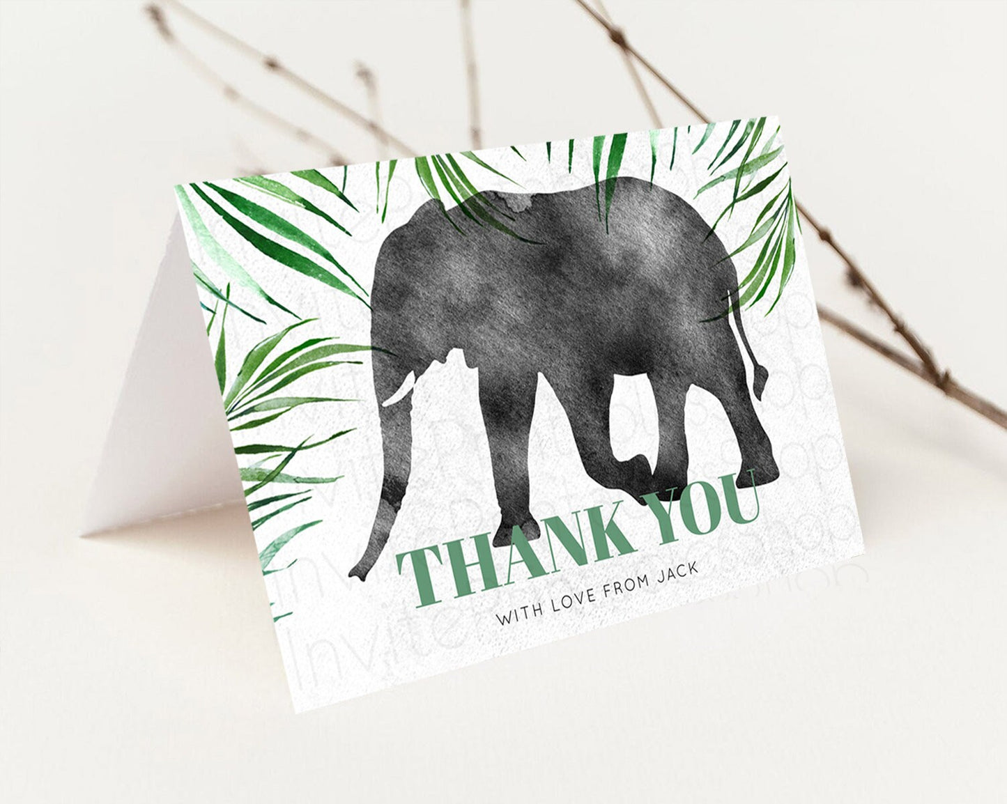 Pastel Elephant Thank You Rainbow Elephant Thank You Card Colorful Rainbow Birthday Thank You Pastel Teacher Thank You Card Template D10842