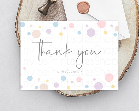 Editable Rainbow Thank You Pastel Thank You Card Pastel Rainbow Birthday Tha