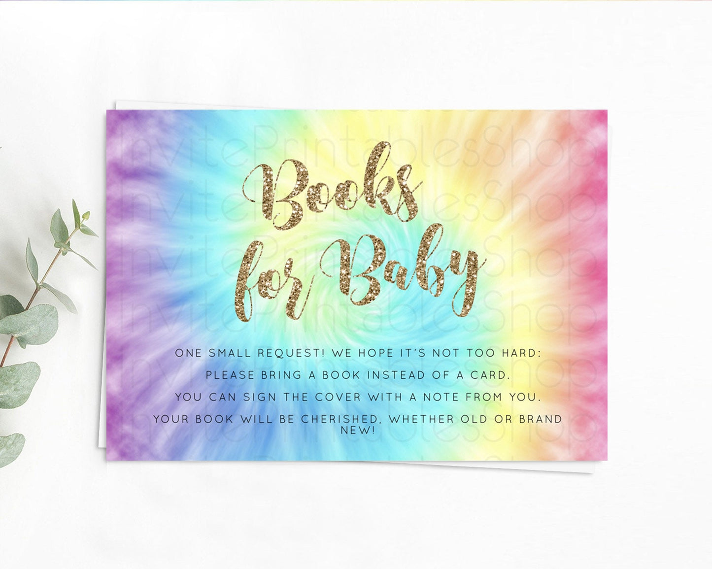 Tie Dye Books For Baby Card Rainbow Tie Dye Book Insert Pastel Rainbow Watercolor Book Card Tie Dye Colors Guests Book Poem Request D10580