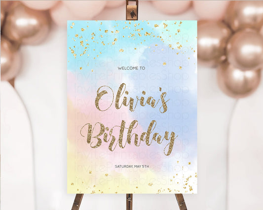 Editable Pastel Welcome Sign Pastel Rainbow Welcome Sign Colorful Rainbow Co