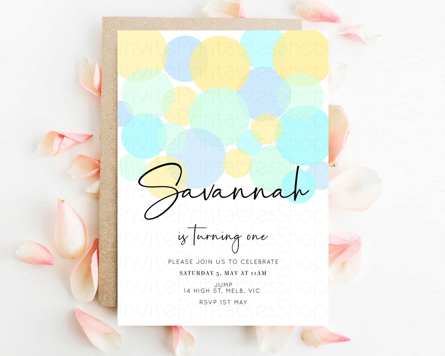 Bubbles Birthday Invitation Rainbow Confetti Invite Pastel Sprinkles Invite Pastel Colorful Art Fun Simple Birthday Invite 1st 2nd 3rd 208