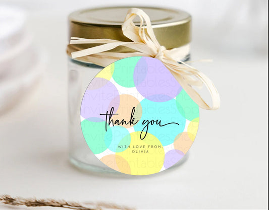 Rainbow Thank You Tags Pastel Thank You Gift Tags Pastel Rainbow Favor Tags Confetti Colorful Pastel Tags First Birthday Thank You D10415