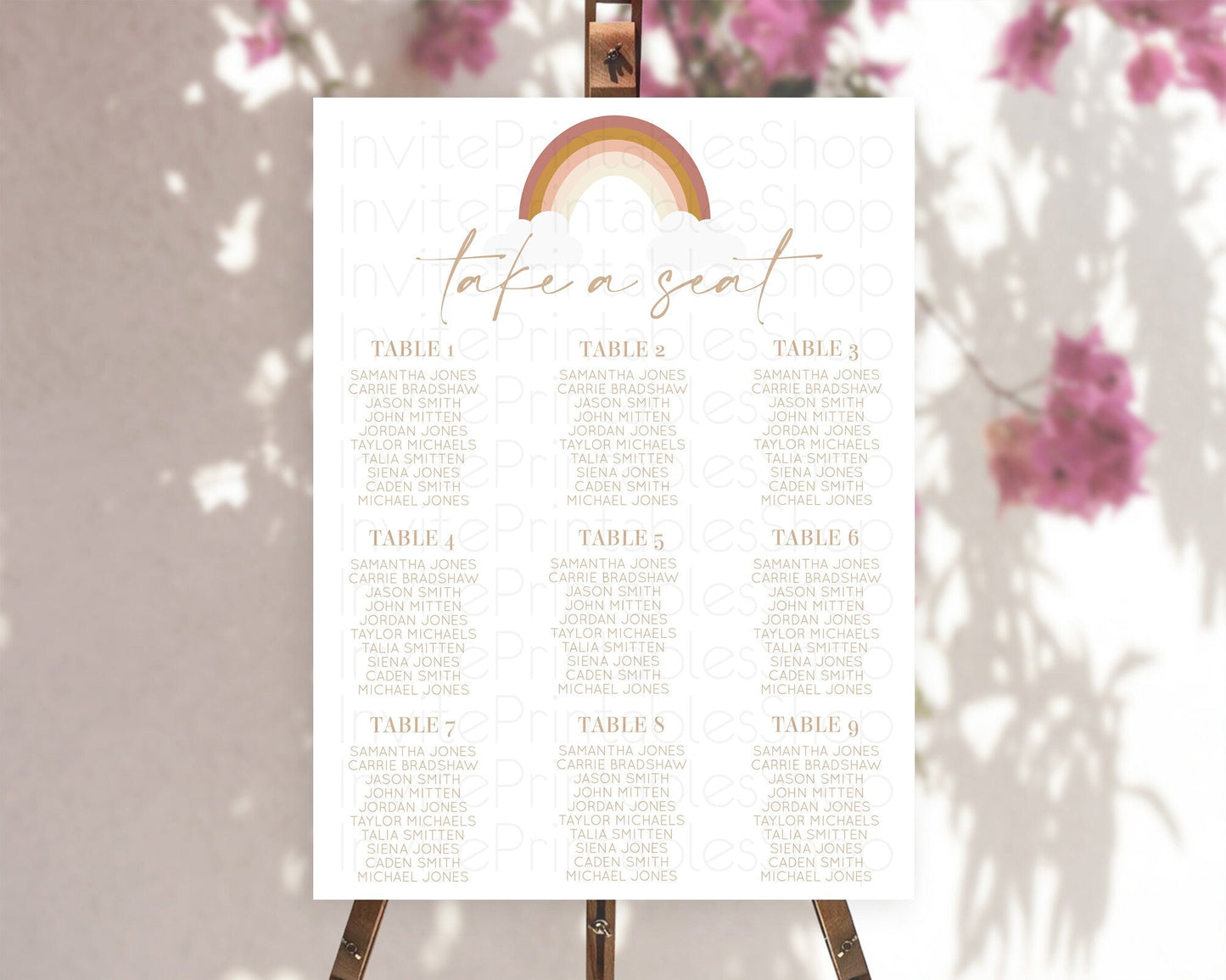 Pastel Rainbow Seating Chart Boho Rainbow Seating Chart Rainbow Seating Chart Pastel Seating Chart Boho Rainbow Seating Sign D10122