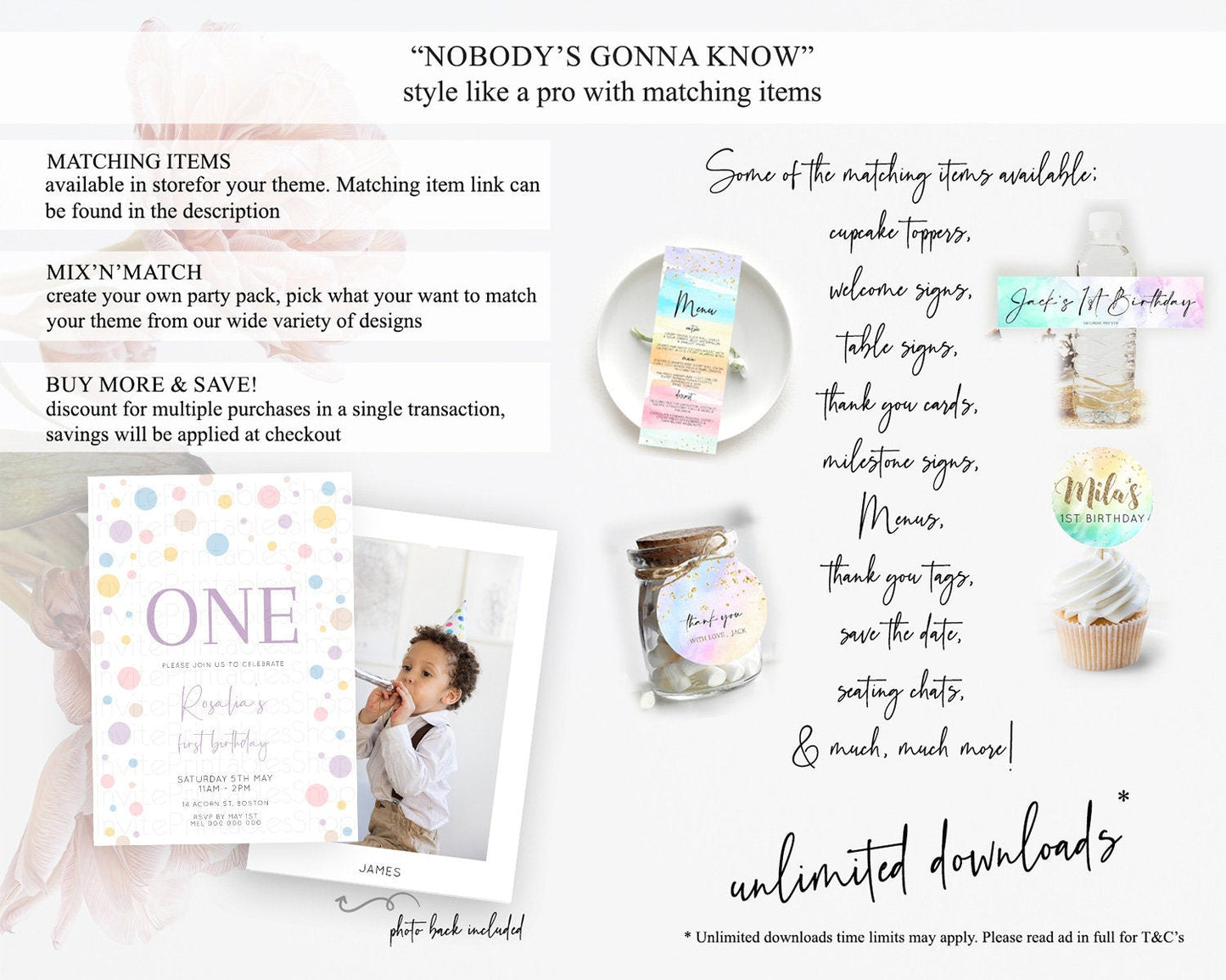Pastel Birthday Invitation Pastel Confetti Birthday Invitation Bubbles Invitation Colorful Rainbow Confetti 2nd 1st First Birthday D10759