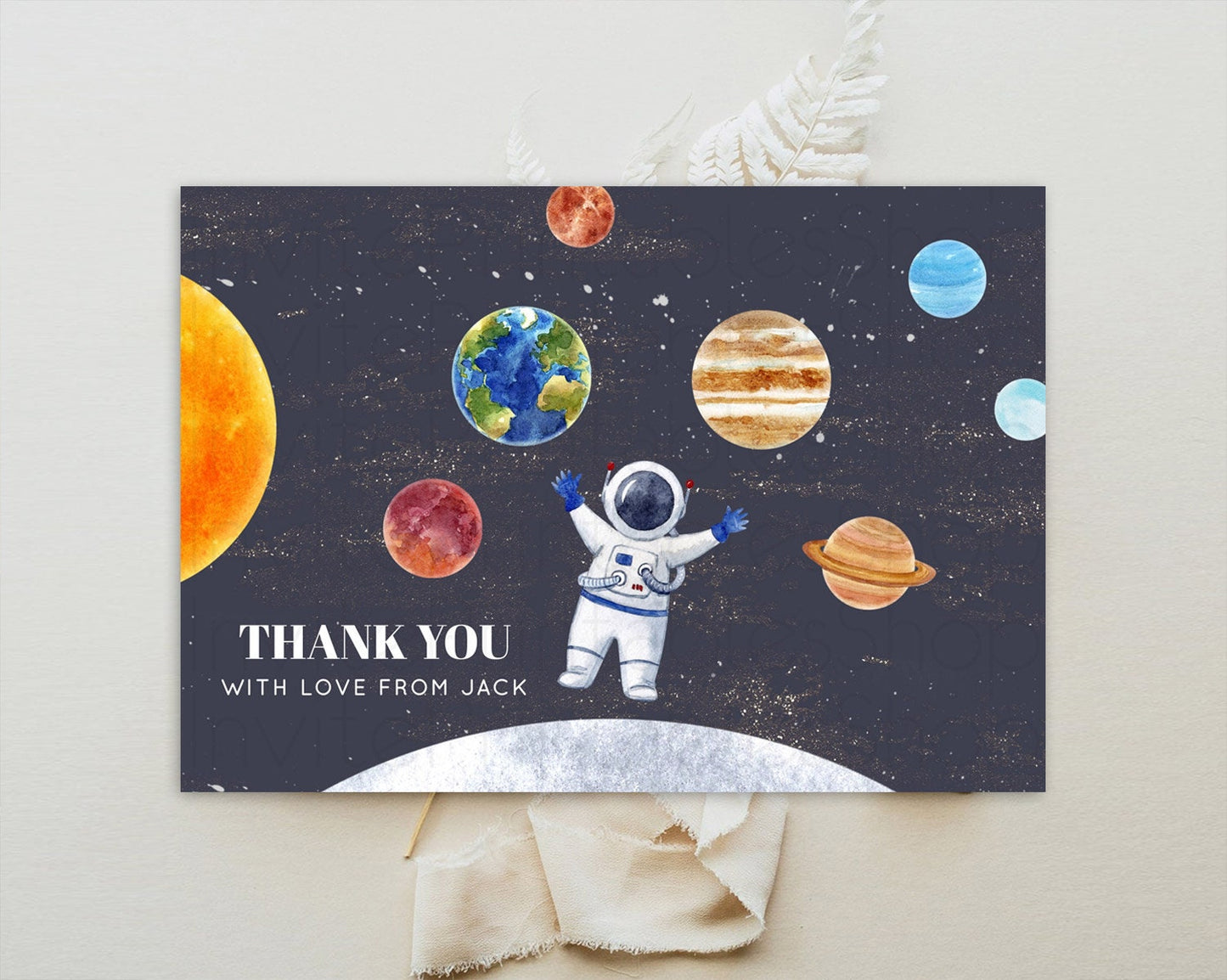 Space Thank You Space Thank You Card First Trip Around the Sun Thank You Card Planets Solar System First Birthday Thank You Cards D10430