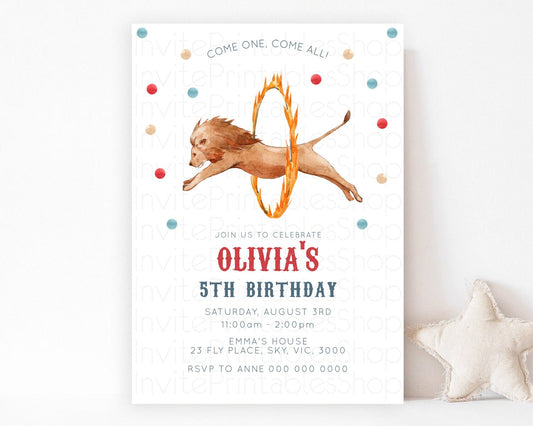 Circus Birthday Invitation Carnival Birthday Invitation Clown Invite Circus Lion Invite Circus Tent Invite Circus Elephant Invite D10523