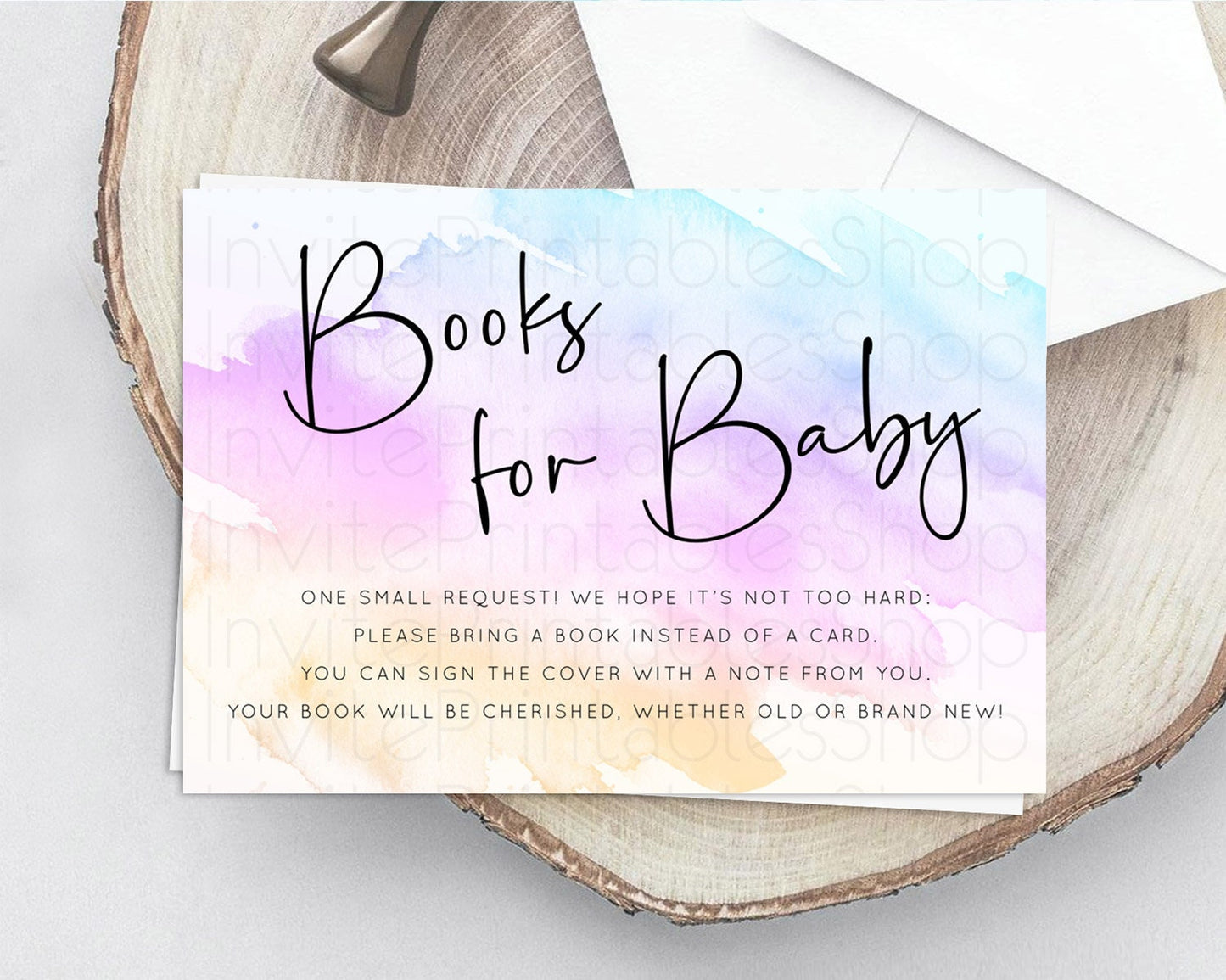 Pastel Books For Baby Card Pastel Rainbow Book Insert Colorful Ombre Watercolor Book Card Confetti Glitter Baby Book Poem Request D10177