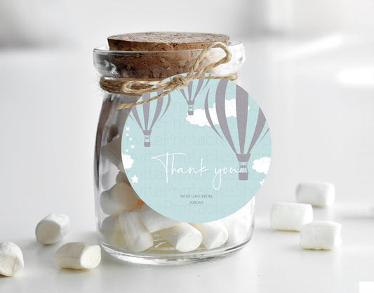 Editable Hot Air Balloon Thank You Tags Hot Air Balloon Thank You Gift Tags