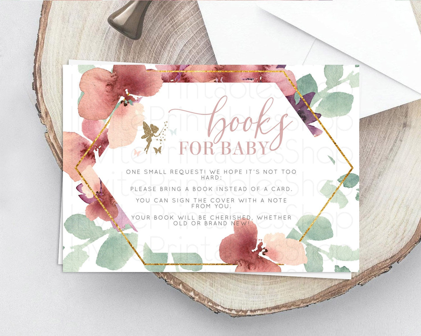 Fairy Books For Baby Card Fairy Book Insert Enchanted Garden Fairy Book Card Pastel Floral Butterfly Cards Secret Garden Book Poem D10460
