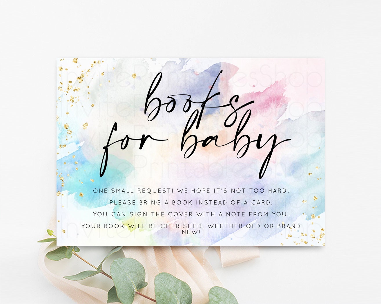 Editable Rainbow Books for Baby Insert Pastel Books Insert Pastel Baby Showe