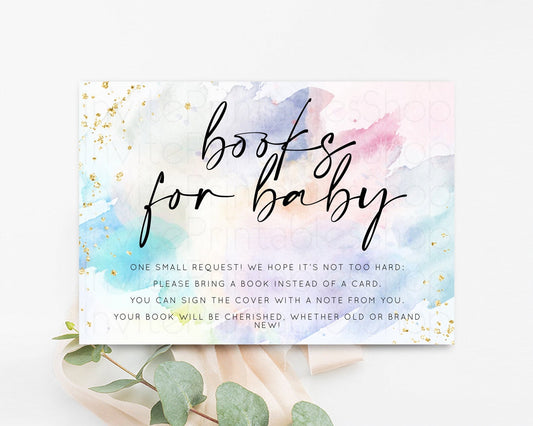 Editable Rainbow Books for Baby Insert Pastel Books Insert Pastel Baby Showe