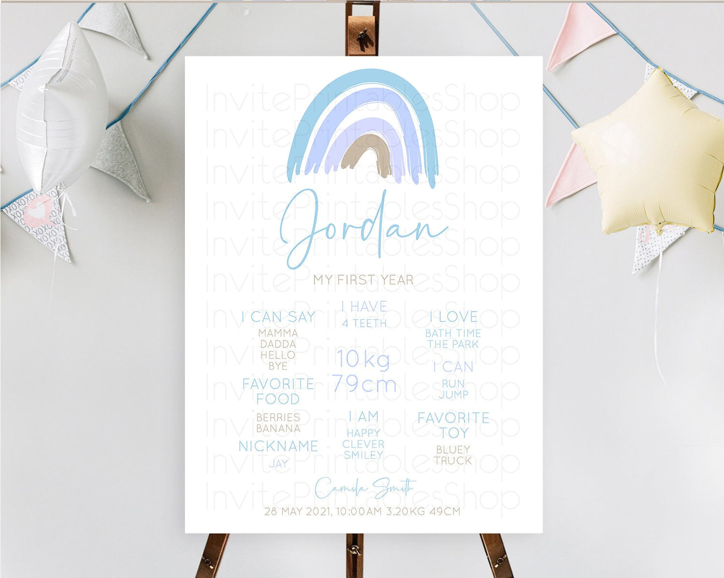 Pastel Rainbow First Birthday Milestone Poster Boho Rainbow Milestone Board Rainbow Milestone Pastel Milestone Rainbow 1st Birthday D10352