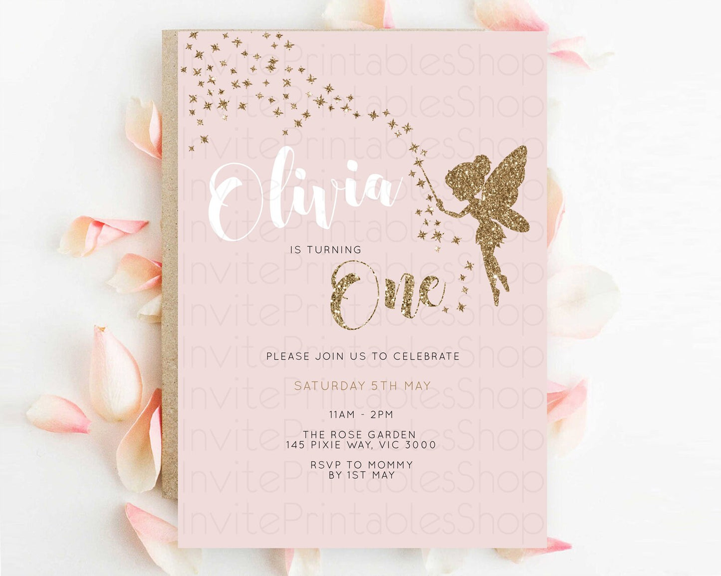 Fairy Birthday Invitation Fairy Invites Fairy Tea Party Fairy Garden Birthday Secret Garden Enchanted Garden Pastel Floral Butterfly D10899