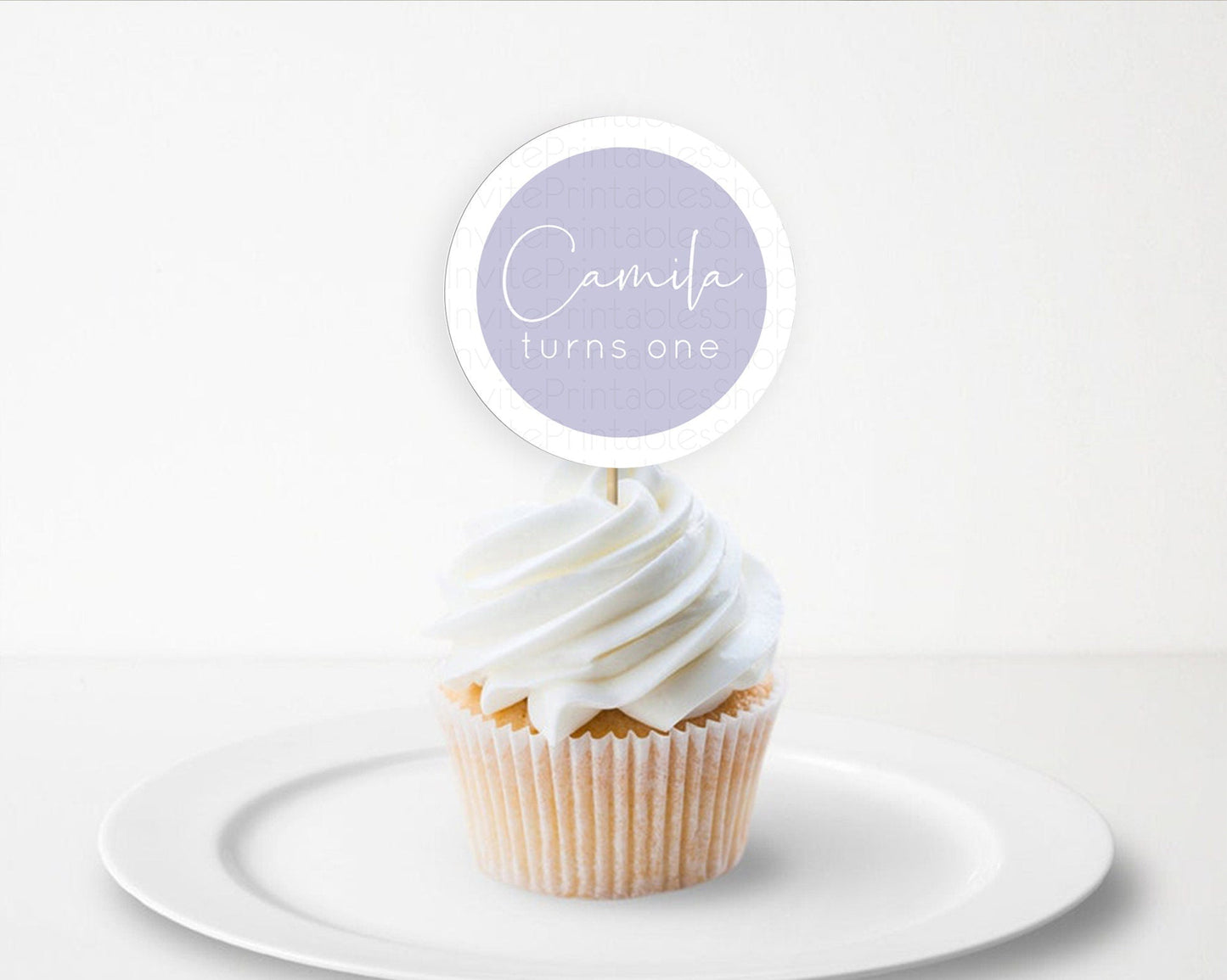Purple Cupcake Toppers Plain Purple Cupcake Minimalist Purple Cupcake Pastel Blue Table Number Cupcake Topper Purple Decor D10942