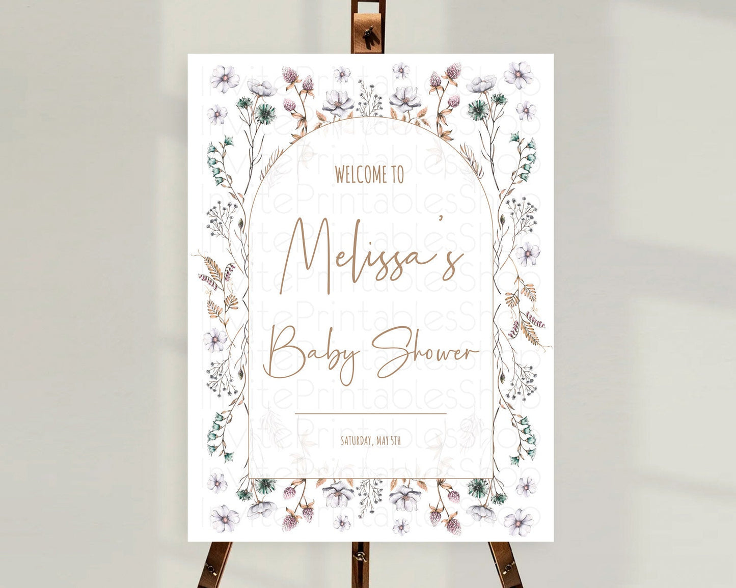 Secret Garden Baby Shower Welcome Sign Wildflower Welcome Board Pastel Flower Garden Welcome Poster Boho Wildflower Welcome Sign D10604