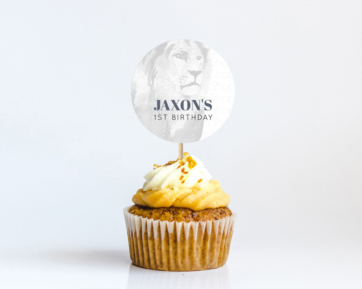 Editable Lion Cupcake Toppers Safari Lion Cupcake Toppers Modern Lion Party