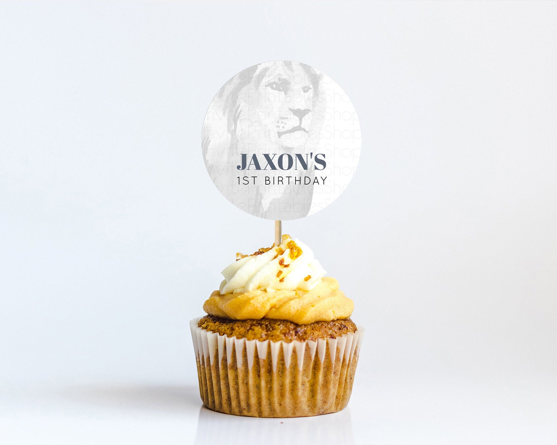 Editable Lion Cupcake Toppers Safari Lion Cupcake Toppers Modern Lion Party