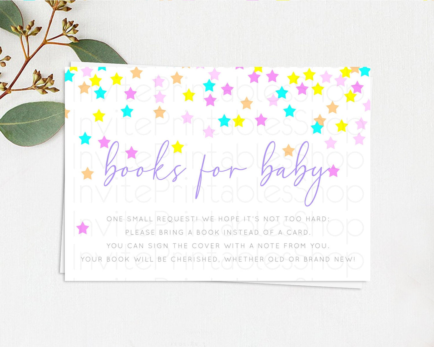 Pastel Star Books For Baby Card Shooting Star Book Insert Twinkle Little Star Book Card Rainbow Confetti Guests Book Poem Request D10397