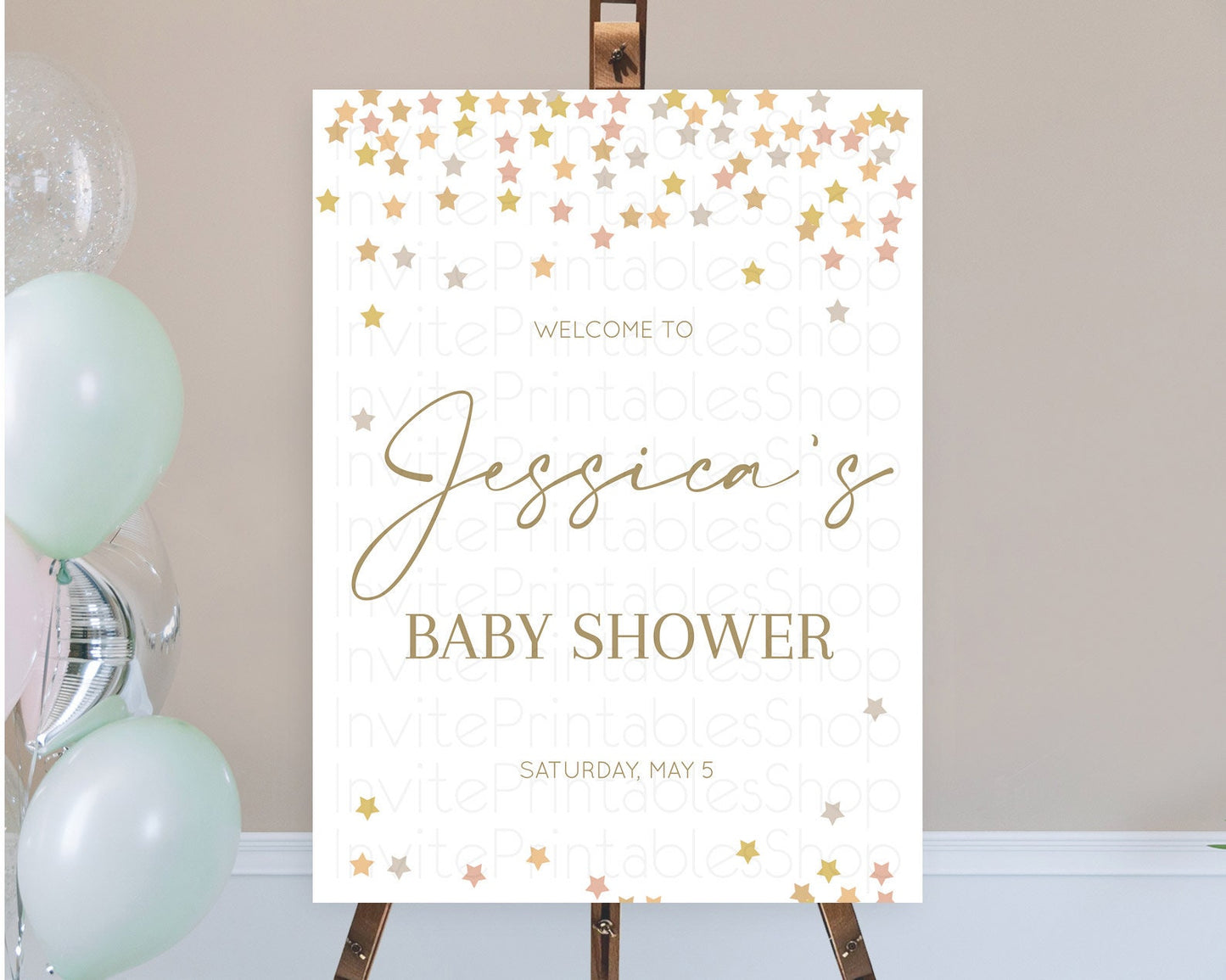 Star Baby Shower Welcome Board Pastel Stars Welcome Sign Shooting Star Rainbow Colorful Confetti Twinkle Little Star Welcome Sign D10342