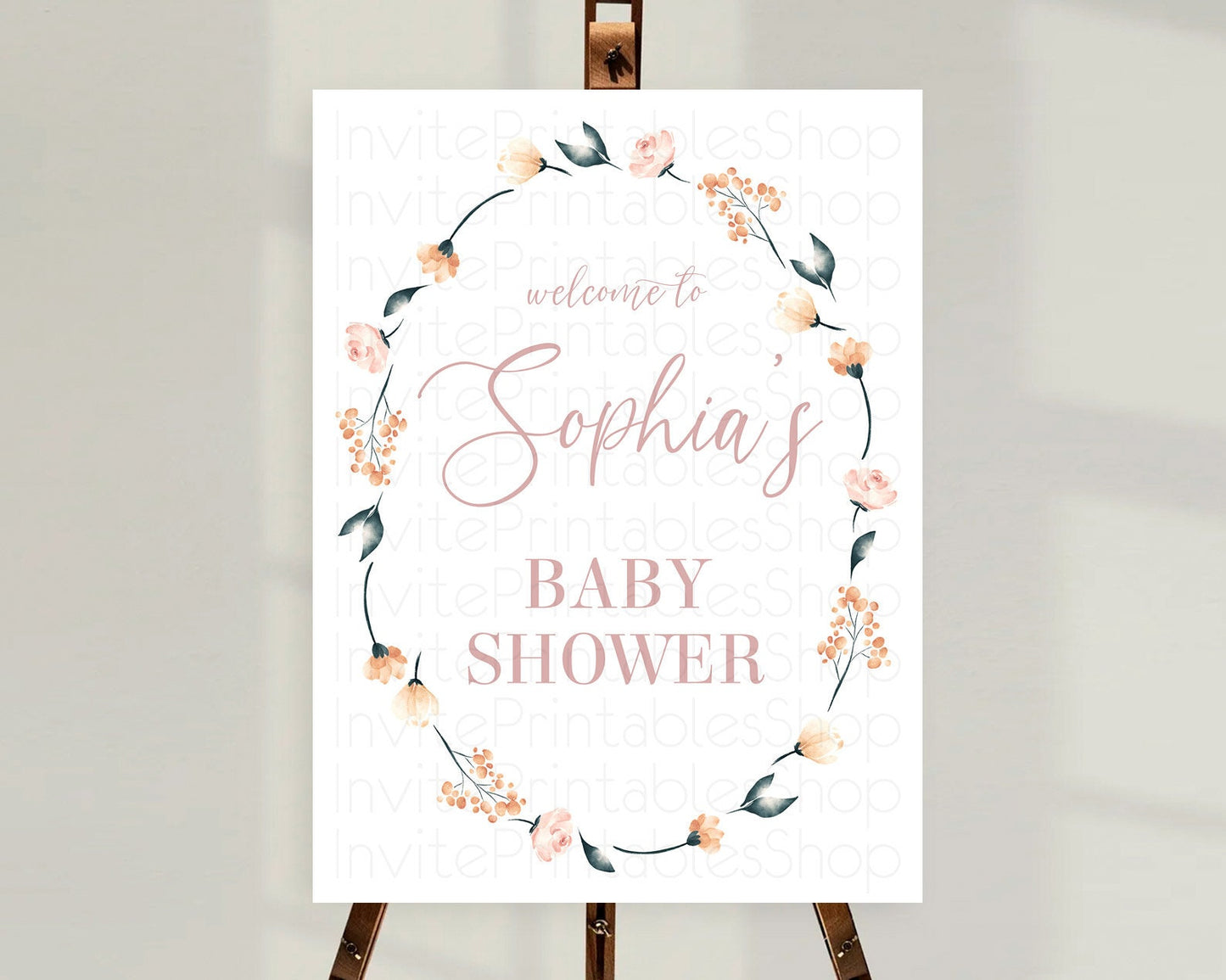 Secret Garden Baby Shower Welcome Sign Wildflower Welcome Board Pastel Flower Garden Welcome Poster Boho Wildflower Welcome Sign D10240