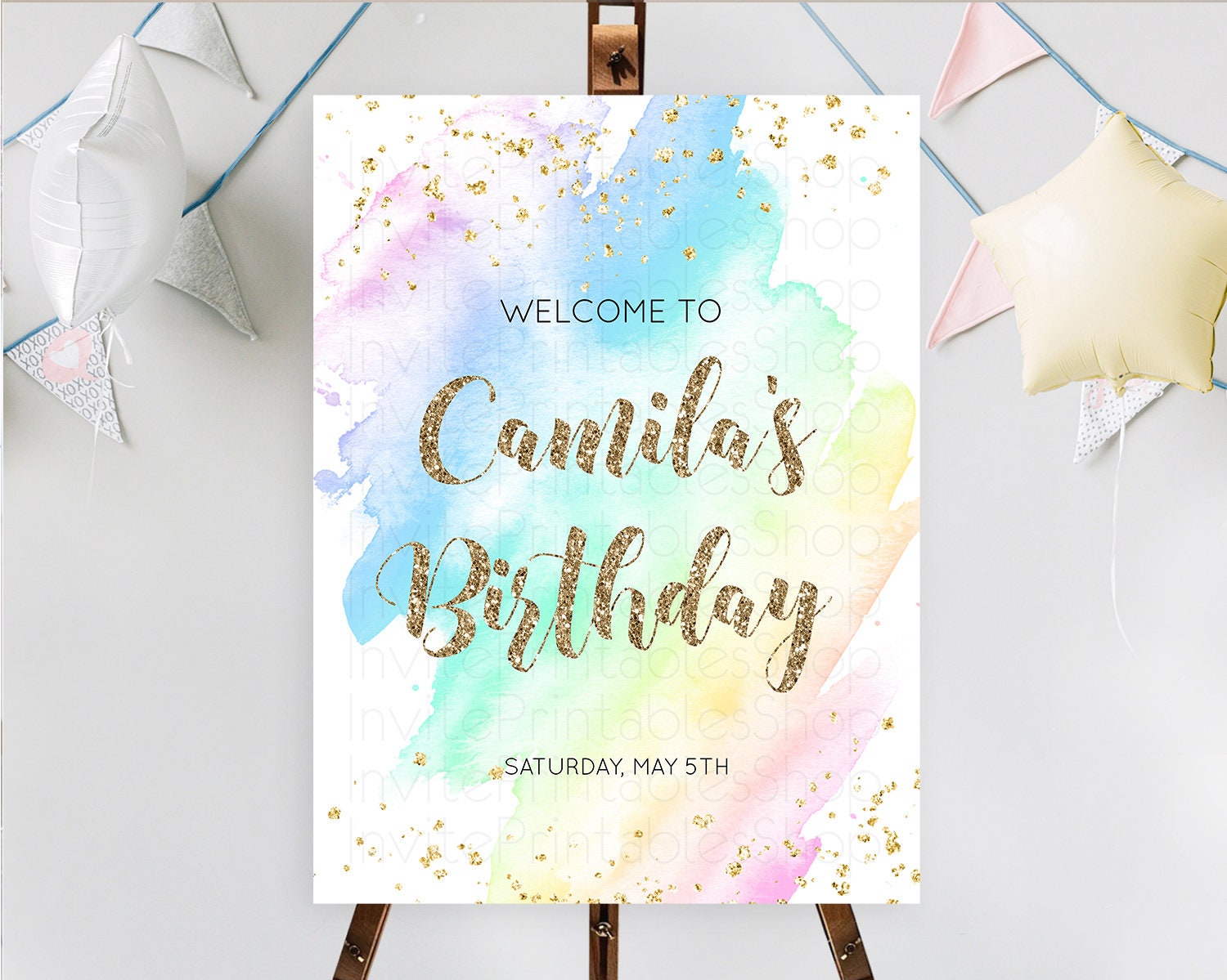 Editable Pastel Welcome Sign Pastel Rainbow Welcome Sign Colorful Rainbow Co
